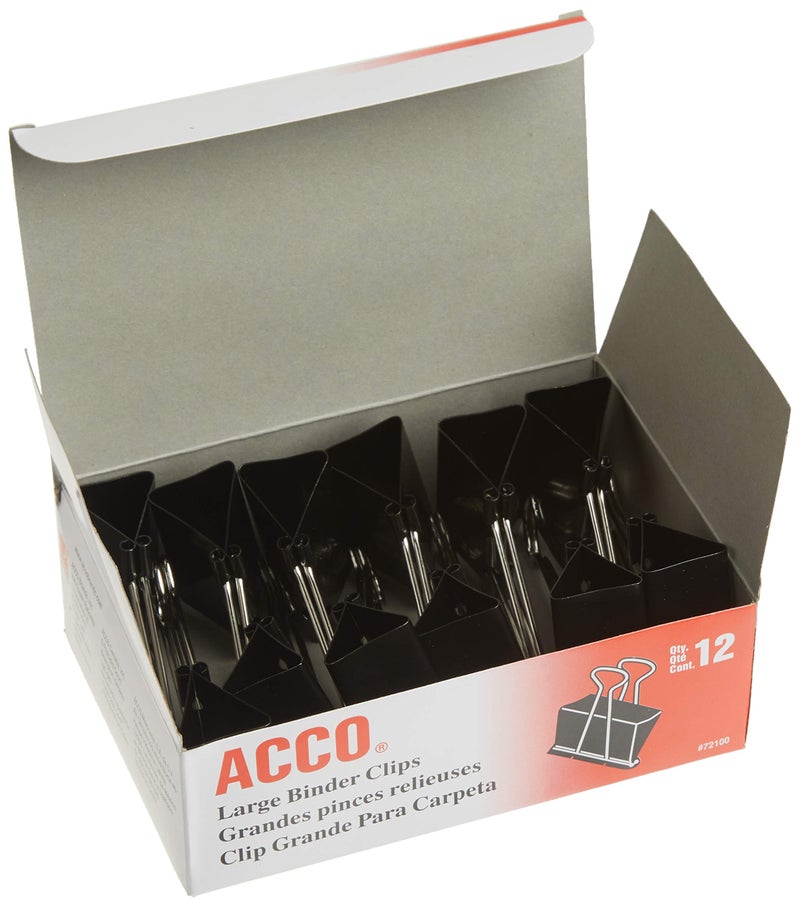 ACCO Brands ACCO Binder Clips, Large, 2 Boxes, 12 Clips/Box (72102) - Image 3